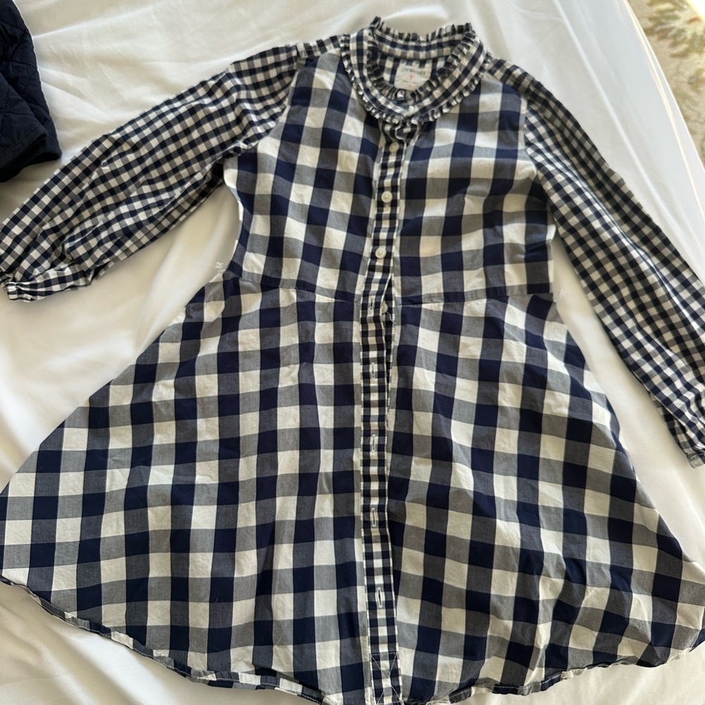 Crewcuts Navy and White Gingham Dress